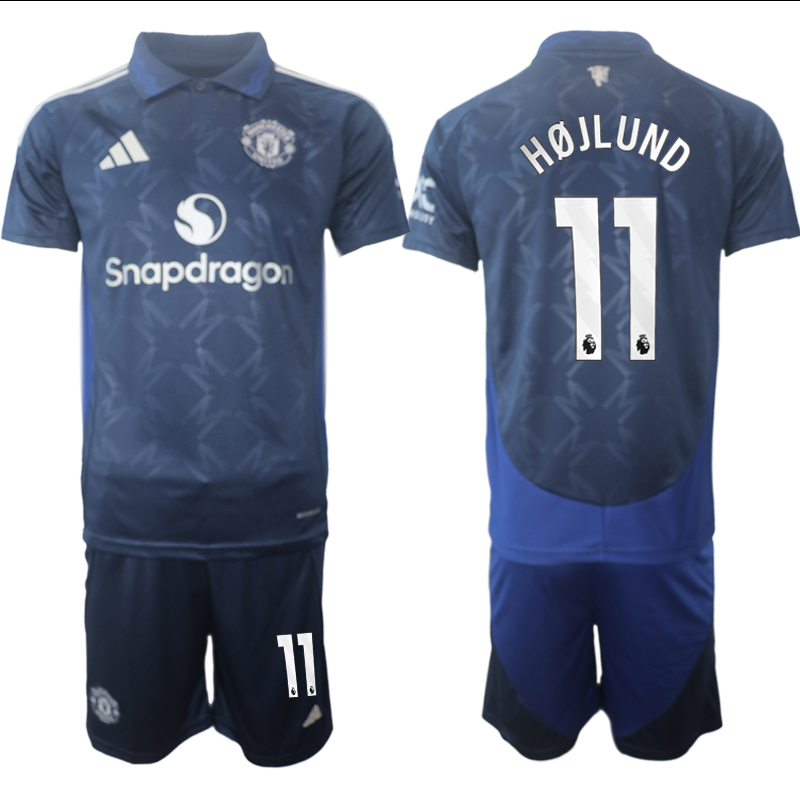 Men 2024-2025 Club Manchester United away blue 11 Soccer Jersey